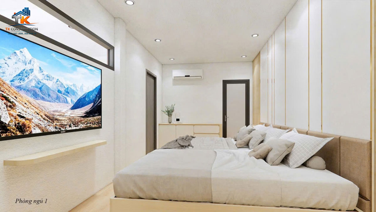 Công trình nội thất phòng khách thông tầng